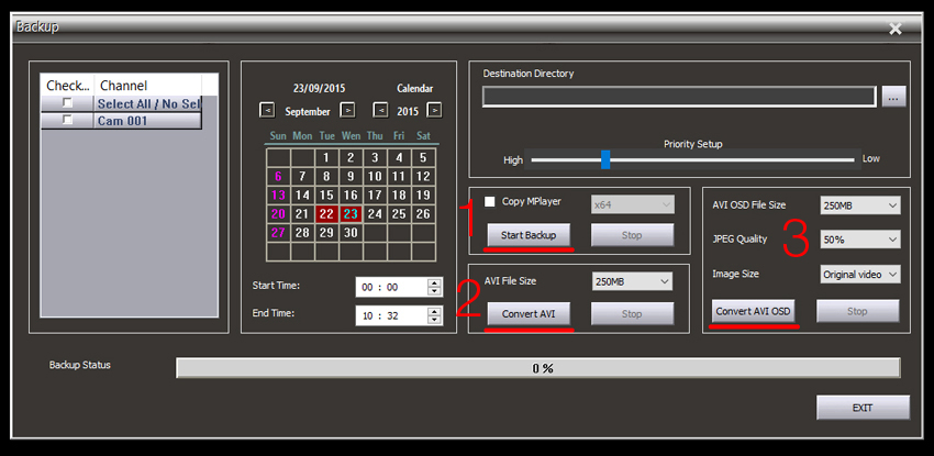 What are the different backup options when using LILIN Navigator with ...